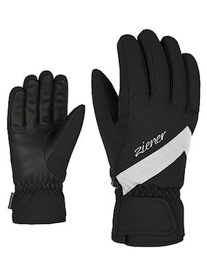 Ziener Kaiti - Guanti da sci da donna, impermeabili, traspiranti, colore nero, bianco, 7,5