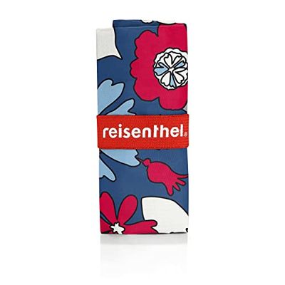 reisenthel Mini Maxi Shopper Plus AV1032 Boodschappentas met 20l volume van hoogwaardig polyesterweefsel in de kleur zebra - waterafstotend - klein verpakkingsformaat, bloemist indigo, Eén Maat