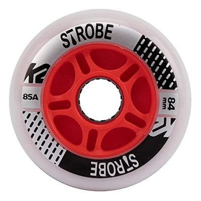 K2 Strobe 84 mm-Confezione da 2 luci, Ruote per Pattini in Linea Unisex-Adulti, Bianco, 84mm