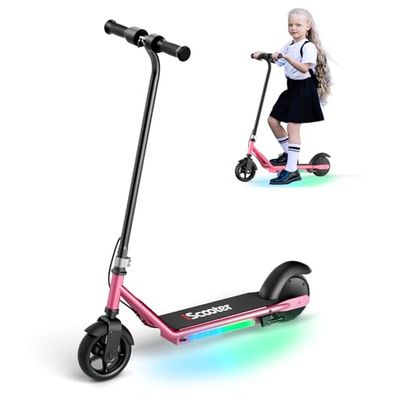 iScooter IK3 Monopattino Elettrico Bambini, 6" Monopattino Elettrico per Bambini da 6 a 12 Anni, Freno Elettronico a Grilletto, Freno Posteriore a Pedale, Luci LED Colorate, Display LED, Leggero
