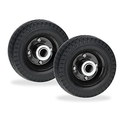 Relaxdays wiel elektrische step, set van 2, 6x2, reservewielen voor e-step, rubber, stalen velg, tot 50 kg, zwart