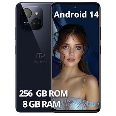 Limitowany smukły i elegancki smartfon z funkcją NFC myPhone N23 Plus 5G midnight blue, bateria 5000mah aparat 50mpx, wyświetlacz FHD+ 256 GB, do16GB RAM Android 14