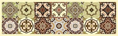 Passatoia da cucina, 100% Made in Italy, Tappeto antimacchia con stampa digitale, Runner antiscivolo e lavabile, Modello Geometrico - Eagle, cm 140x52