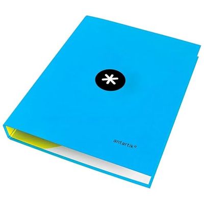 Carpeta liderpapel antartik a4 forrada 4 anillas 25 mm redondas color azul