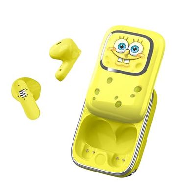 OTL Technologies Casque sans Fil Bob l'éponge avec étui de Charge Coulissant et lumière LED Spongebob