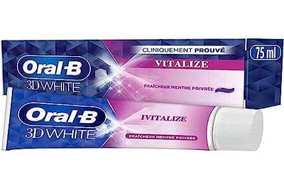 Oral-B Pasta do zębów 3D White Vitalize 75Ml, usuwa do 87% plam na powierzchni, zapewniając bielsze zęby