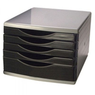 Q-Connect 5 Drawer Tower Blk Grey
