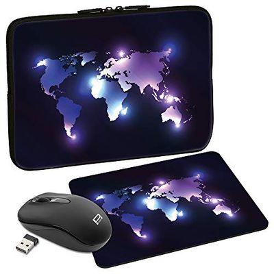 PEDEA Design Hard Case Cover Laptop Bag for Laptops up to 13.3 (Vertical) Dark World 13,3 Zoll + Maus und Mauspad