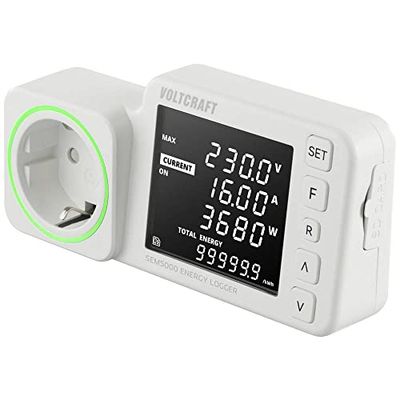 VOLTCRAFT SEM5000 Energy Cost Meter Cost Forecast, Alarm Function, Adjustable Current Tariff, Data Logger Function