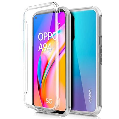 Cool siliconen beschermhoes voor OPPO A94 5G / Reno 5Z (transparante voorkant + achterkant)