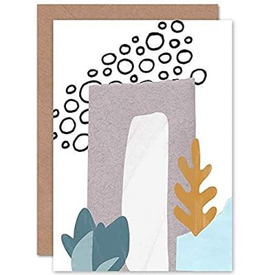 Wee Blue Coo Collage Abstract Under The Sea Greeting Card With Envelope Inside Premium Quality Astratto
