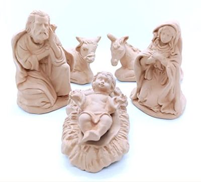 Presepe Artigianale Terracotta Ceramica Handmade Le Ceramiche del Castello Made In Italy (Statue h.15)