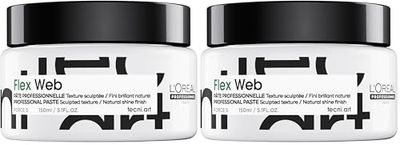 L'Oréal Professionnel, Pâte Sculptante Fibreuse Web, Force 5, Fixation Elastique Longue Durée & Looks Modulables, Cheveux Brillants, Sans Résidus, Non Gras & Non Collant, Tecni Art 150 ml (Lot de 2)