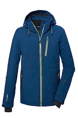 killtec Uomo Giacca da sci/giacca in piumino con cappuccio staccabile con cerniera e ghetta antineve KSW 68 MN SKI QLTD JCKT, dark petrol, M, 39732-000