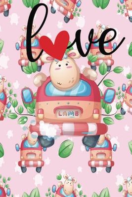 Cute Sheep in a Car Notebook: Fun & Adorable Wide Ruled Journal for School & Writing: Perfect for Students, Animal Lovers, and Writers – 100 Lined Pages, 6” x 9”