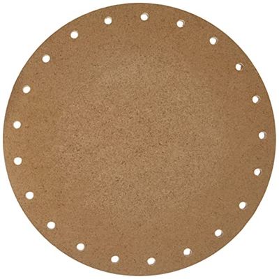 Rayher 6129200 MDF de korbflecht, chão, 15 cm, redondo, orifícios e 3 mm