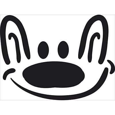 Plage Decoración Mural Adhesiva con Diseño Perro Sonriente, Vinilo, Negro, 48x3x68 cm