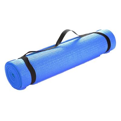 Mind Reader Multifunctionele extra dikke yoga-fitness- en oefenmatten met draagriem, hoge dichtheid anti-scheur, blauw