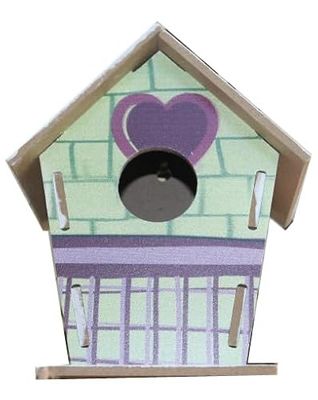 LOVEDOORMAT Casetta Uccelli Personalizzabile - Casa Campagna - in Legno cm. 17,5x12x3,4 Artigianato Fatto a mano Design, Produzione 100% Made in Italy