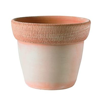 VASO IN TERRACOTTA FATTO A MANO + SOTTOVASO IN TERRACOTTA, FIORIERA DIAMETRO CM. 33, ALTEZZA CM. 26 FIORIERA COTTO COCCIO