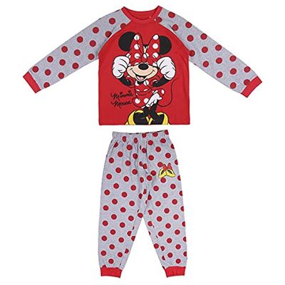 CERDÁ LIFE'S LITTLE MOMENTS Chica de Mimmi Musse pyjamas för vintern, 100% bomull, officiell Disney-licensierad produkt, röd, normal för flickor