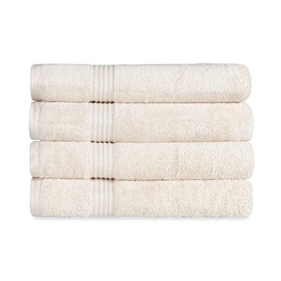 Superior Ensemble de Serviettes de Bain, Coton, Ivoire, 4 pièces