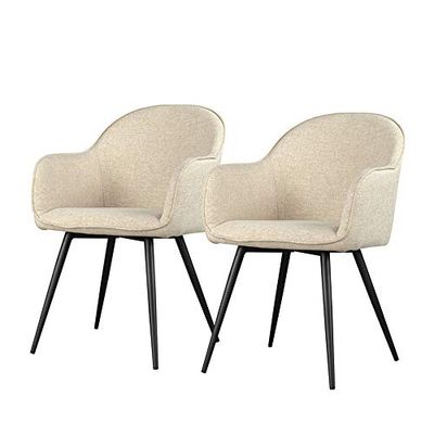 Selsey Bill Chaise rembourrée, Métal, Beige, 57 x 84,5 x 65