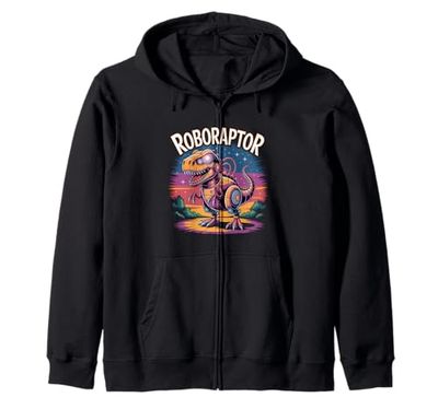 Robotic Dinosaur T-Rex Robotic Engineer Dino Funny Robot Zip Hoodie