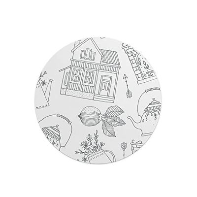 Questo Casa, Tapis de Souris Rond imprimé numérique avec Fond antidérapant pour Bureau et Maison Diamètre 22 cm