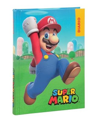 Franco Cosimo Panini Super Mario Official 2024-2025 School Diary, 12 Month Diary, Ideal for Elementary School, with Padded Cover and 320 Coloured Printed Inner Pages, 13 x 17.8 H cm, Red