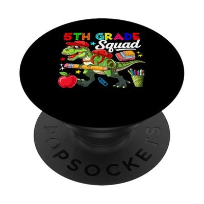 5th Grade Squad Back To School T-rex Sunglasses Students PopSockets Adhesive PopGrip