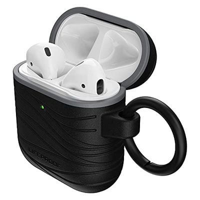 Otterbox Custodia LifeProof per AirPods (1ª gen 2016 / 2ª gen 2019), antishock, graffi e cadute, protezione sottile per Apple AirPods con moschettone, progettata in modo sostenibile, Nero