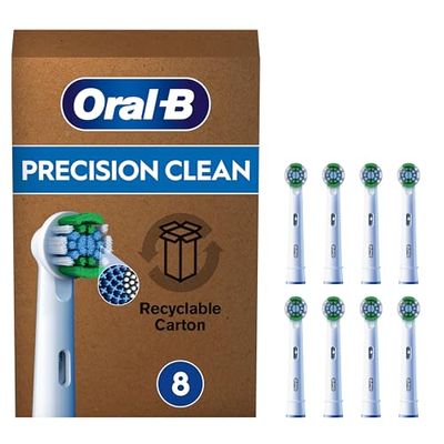 Oral-B Pro Precision Clean Recambios para Cepillo de Dientes Eléctrico, Pack de 8 Cabezales, Blanco - Originales (Tamaño Buzón)