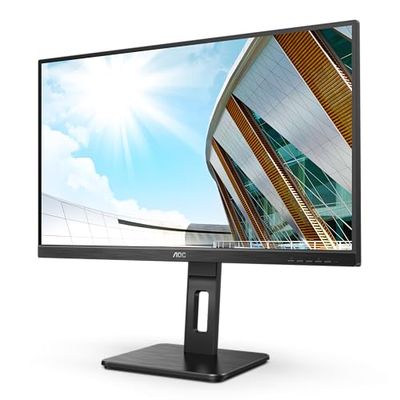AOC 24P2QM -24 Inch FHD Monitor, VA, 75Hz, 4ms, height Adjust, USB Hub, Speakers, Adaptive Sync,low blue mode, Flicker free, Vesa 100x100 (1920 x 1080, 300 cd/m², HDMI 1.4 / DP 1.2 / USB 3.2), Black