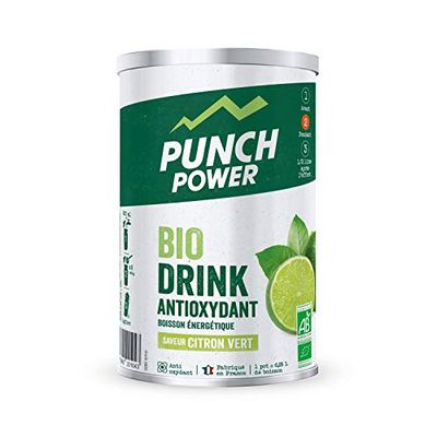 PUNCH POWER - Biodrink Antioxydant - Citron vert - Pot 500 g - Boisson Glucidique de l'effort - Riche en Vitamines - Bio - Sans Gluten - Marque Française