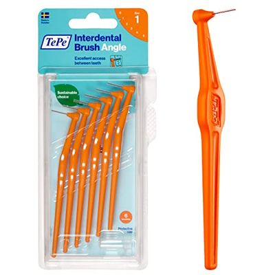 Brossette Interdentaire Angle, Orange, 0.45mm/ISO 1, 6pcs,élimine la plaque dentaire, nettoyage facile et efficace entre les espaces interdentaires très serrés