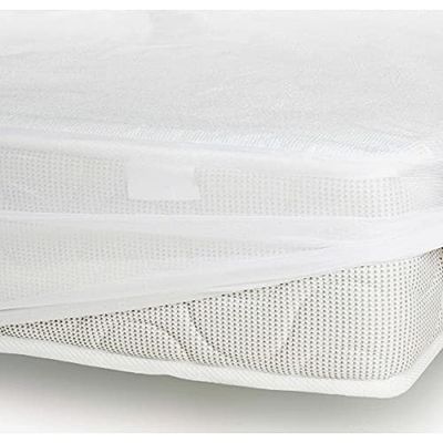 Roupillon - Matrasbeschermer, 100% katoen, waterdicht, kleuren - wit, dikte/kap - 25 cm, materiaal - 100% katoen, maten - 90 x 190 cm