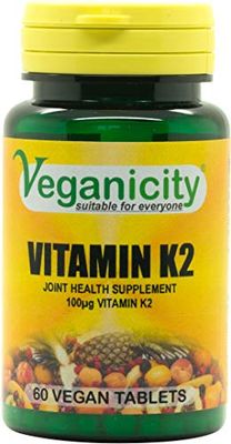 Veganicity Vitamin K2 (MK-7) 100µg : Bone & Circulation Health Supplement : 60 Tablets, in a Planet-Friendly 99% Recycled Pot