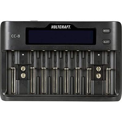 VOLTCRAFT CC-8 - Caricatore a celle tonde LiIon, LiFePO, NiMH, NiCd A, Mignon (AA), Micro (AAA), Mini (AAAAAA), Baby (C), Sub-C (10882815)