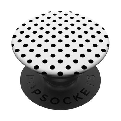 Patrón de lunares negros sobre blanco lindo femenino PopSockets PopGrip Adhesivo