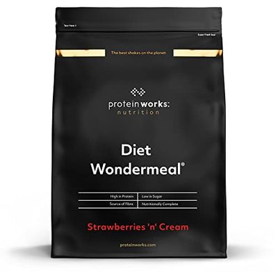 Diet Wondermeal | Strawberries 'n' Cream | Batido sustitutivo de comidas de primera calidad | 800g | Protein Works