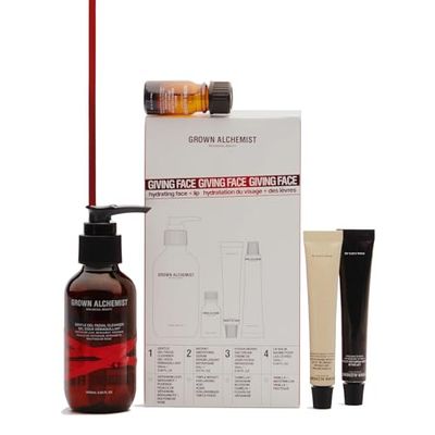 Grown Alchemist Giving Face, Limited Edition Gift Set & Value pack - 5ml Instant Smoothing Serum, 12ml Hydra-repair Day Cream, 12ml Hydrating Lip Balm & 100ml Gentle Gel Facial Cleanser