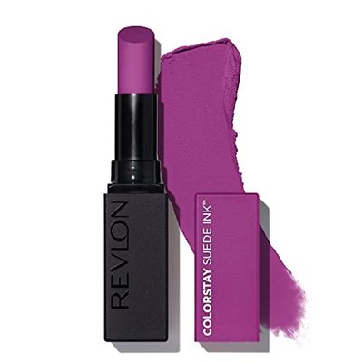Revlon, ColorStay Suede Ink™, szminka, matowe wykończenie, wibrujący kolor, formuła pielęgnacyjna i wegańska, z witaminą E, N°013 Stir The Pot, 2,55 g