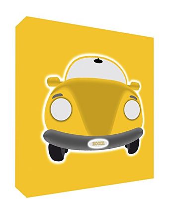 Feel Good Art CAR1010-06ES - Lienzo Decorativo Grueso sólido afrontado, diseño Coche, 25 x 25 x 4 cm, Color Amarillo