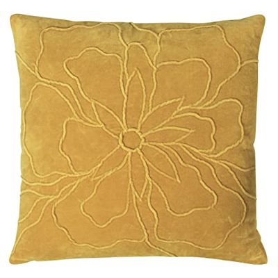 furn. Angeles polyester gevuld kussen, oker, 45 x 45 cm