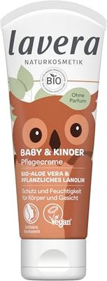lavera Baby & Kids Verzorgende crème - voor gezicht en lichaam - zonder geur- en conserveringsmiddelen - hydraterend - beschermt en kalmeert - veganistisch - natuurlijke cosmetica - 75 ml