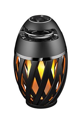 Lexibook Decotech Enceinte Bluetooth Stéréo effet Flamme LED - usage intérieur et extérieur - sans fil - batterie rechargeable - noir/jaune - BTL075