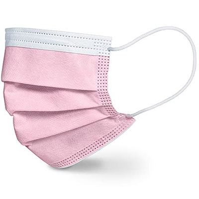 Beurer MM 15 Chirurgisch masker type IIR, Made in EU, 3-laags medisch gelaatsmasker beschermt uw omgeving tegen druppels en micro-organismen, warmte-absorberend, roze, 20 stuks