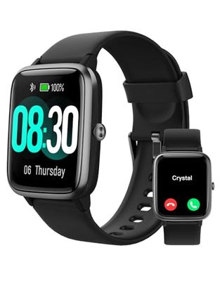 GRV Smartwatch voor heren en dames, smartwatch, sport, compatibel met Samsung Huawei Xiaomi Android iOS, stappenteller, touchscreen, hartslagmeter, waterdicht, IP68, SMS-melding, oproepen, stopwatch,