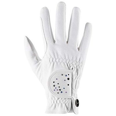 Uvex sportstyle diamond, guanti da equitazione elasticizzati unisex, robusti, impreziosito con cristalli Swarovski®, white, 8.5